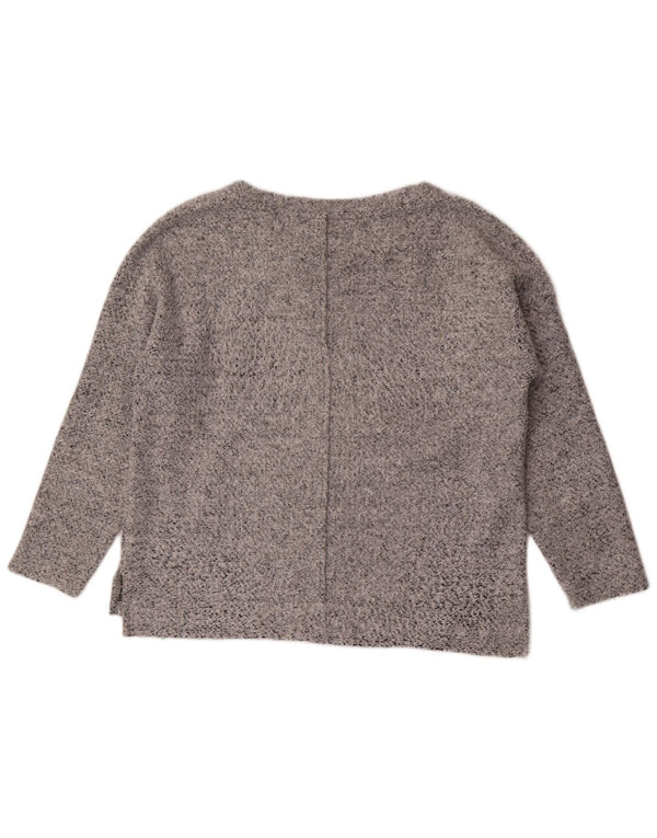 Marks & Spencer Womens Boat Neck Jumper Sweater UK 16 Large Grey Flecked
