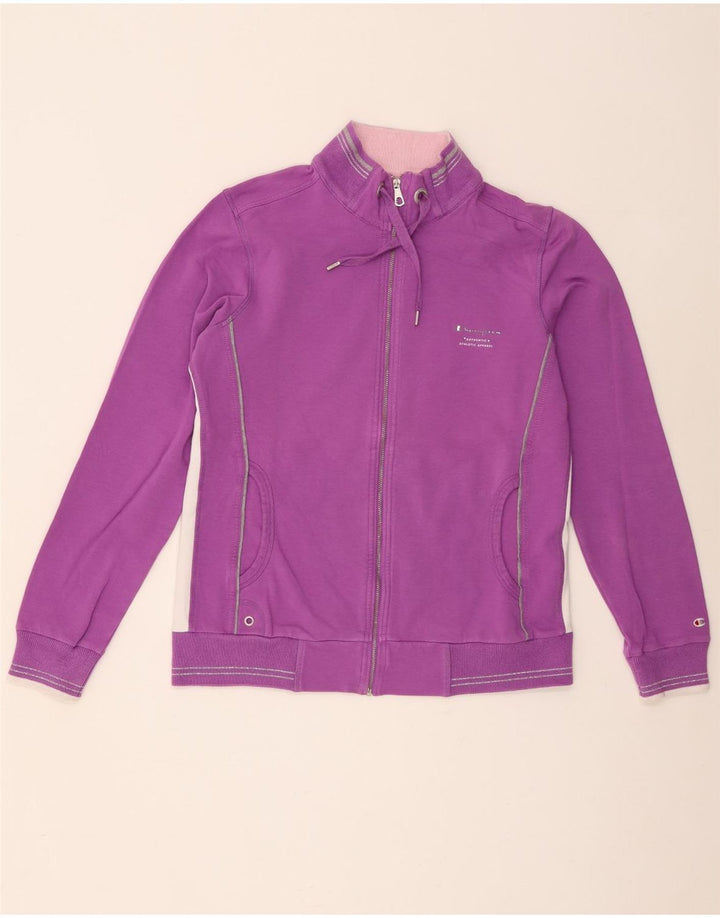 Champion Womens træningsdragt topjakke UK 16 Large Purple Colourblock