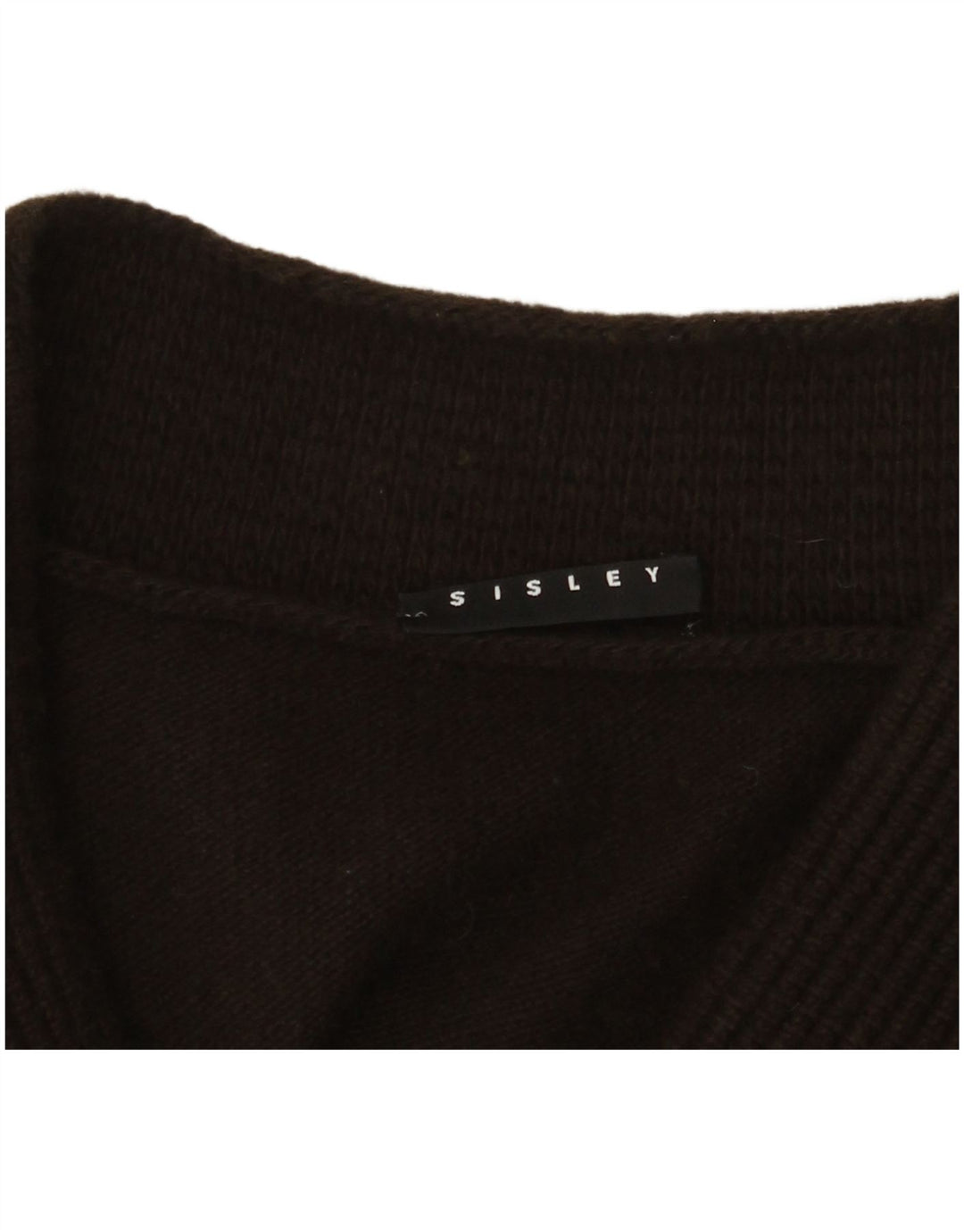 Sisley Dame V-hals sweater UK 14 Stor Brun
