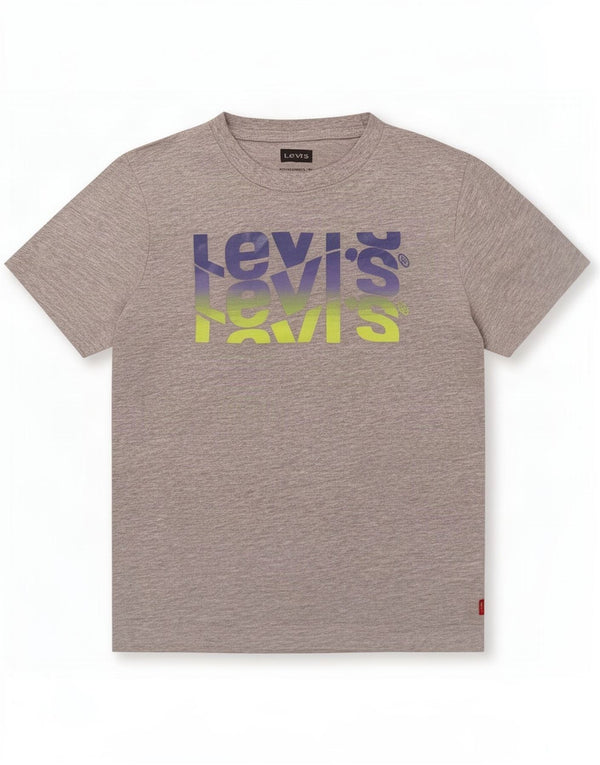 Levi's Boys Grafisk T-Shirt Top 9-10 år Grå Flecked Bomuld