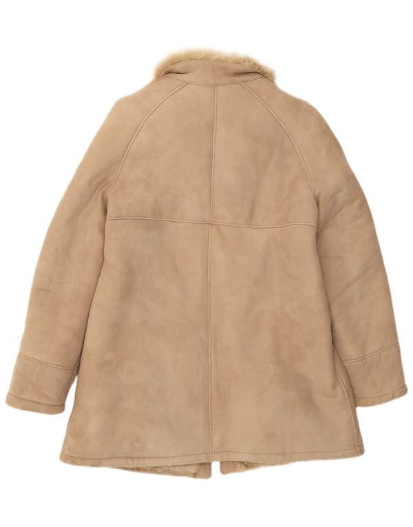 Vintage Dame Shearling Jacket UK 8 Small Brown