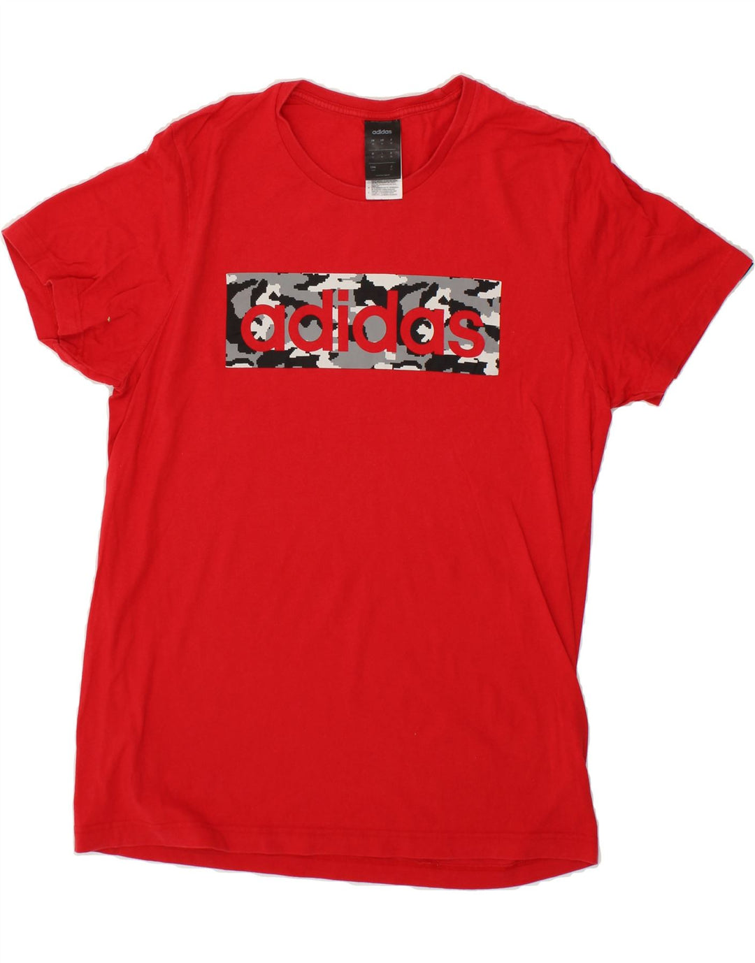 ADIDAS Mens Graphic T-Shirt Top Medium Red Cotton Vintage Adidas and Second-Hand Adidas from Messina Hembry 