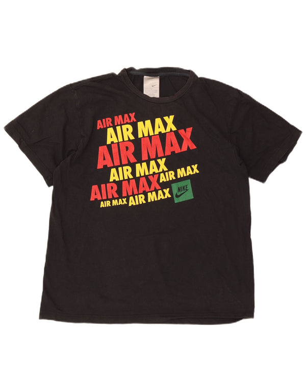 Nike grafisk T-shirt top til mænd UK 39/40 Medium sort bomuld