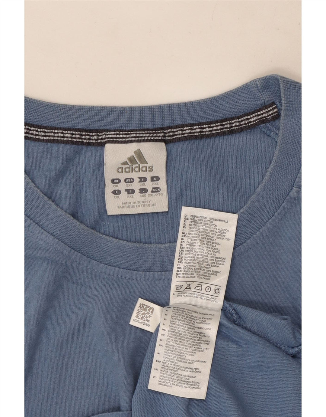Adidas Herre T-Shirt Top 2XL Blå Bomuld