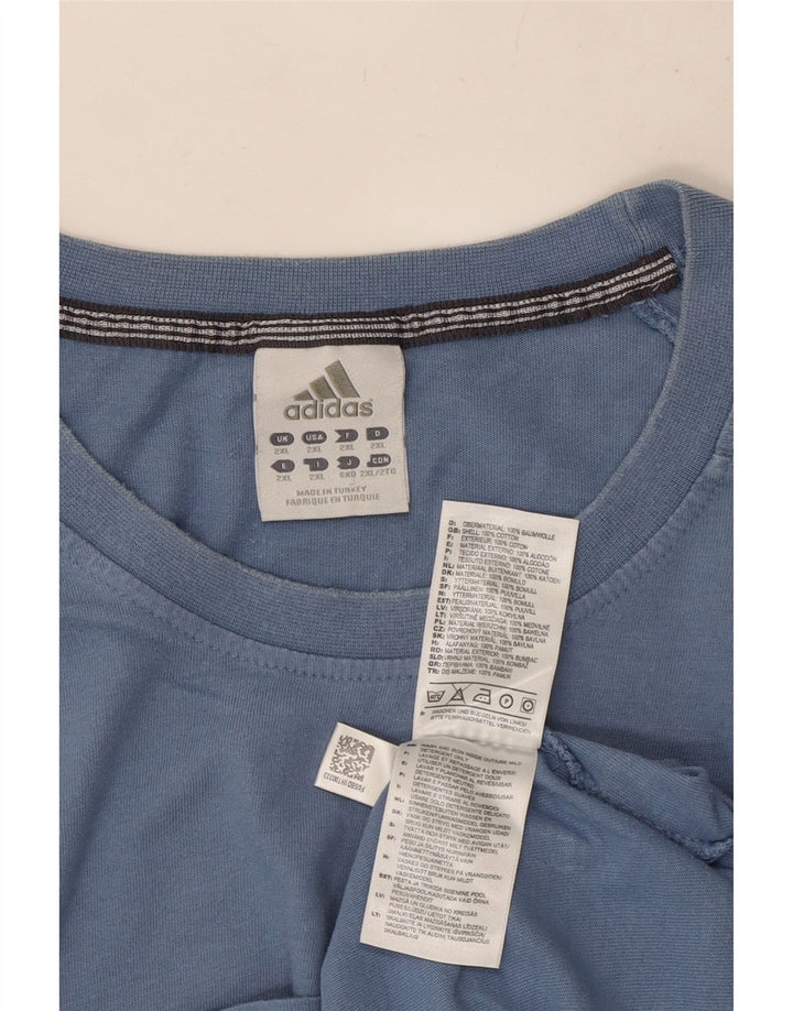 Adidas Herre T-Shirt Top 2XL Blå Bomuld