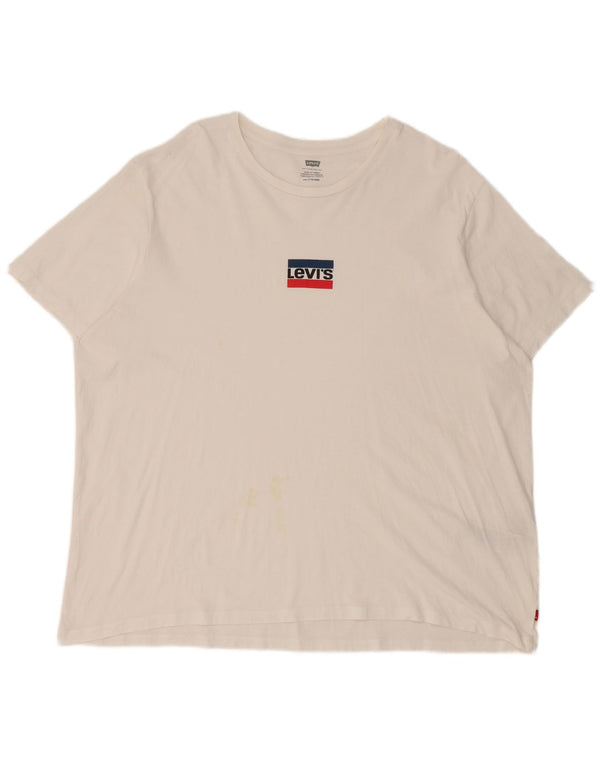 Levi's Dame T-Shirt Top UK 20 2XL Hvid Bomuld