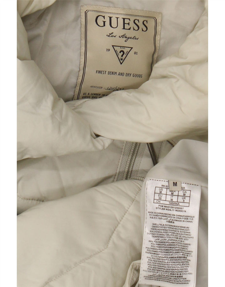 Guess Polstret jakke til kvinder UK 12 Medium Off White Polyamid