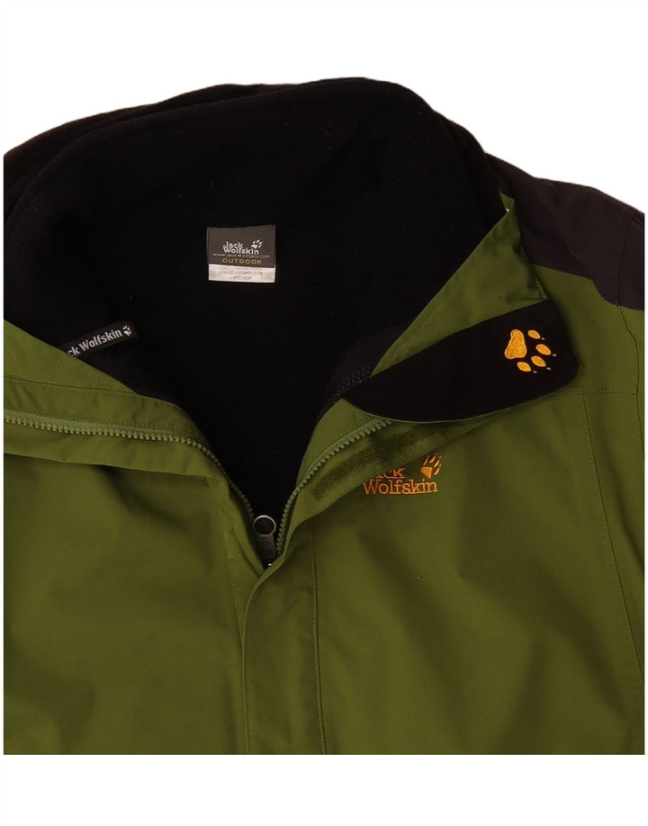 JACK WOLFSKIN Mens Windbreaker Jacket UK 36/38 Small Green Colourblock