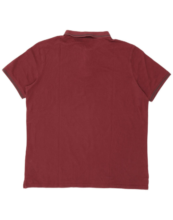 Carrera Mens Polo Shirt 2XL Burgundy Cotton