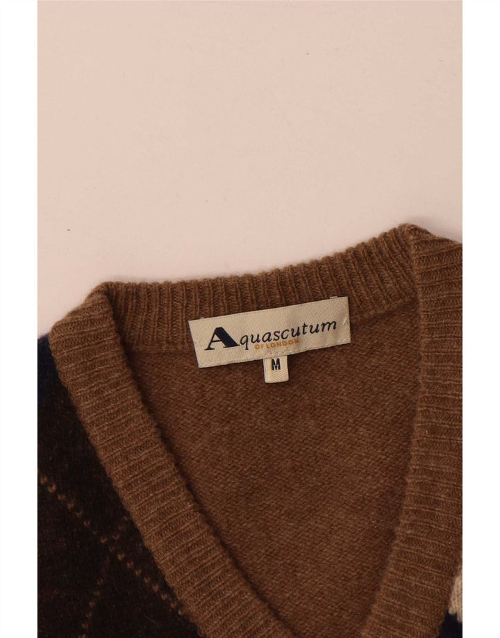 Aquascutum Herrevest Tank Top Medium Beige Argyle/Diamond Wool