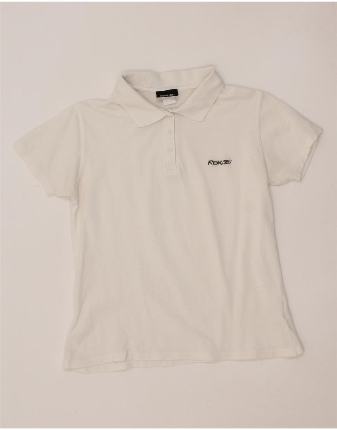 REEBOK Womens Polo Shirt UK 14 Large White Vintage Reebok and Second-Hand Reebok from Messina Hembry 