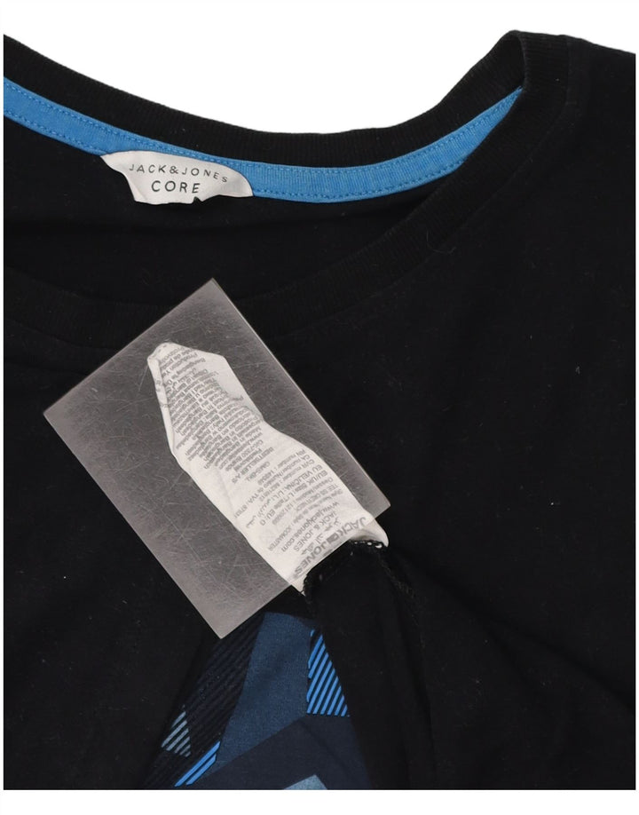 Jack & Jones Herre grafisk T-shirt Top Stor sort bomuld