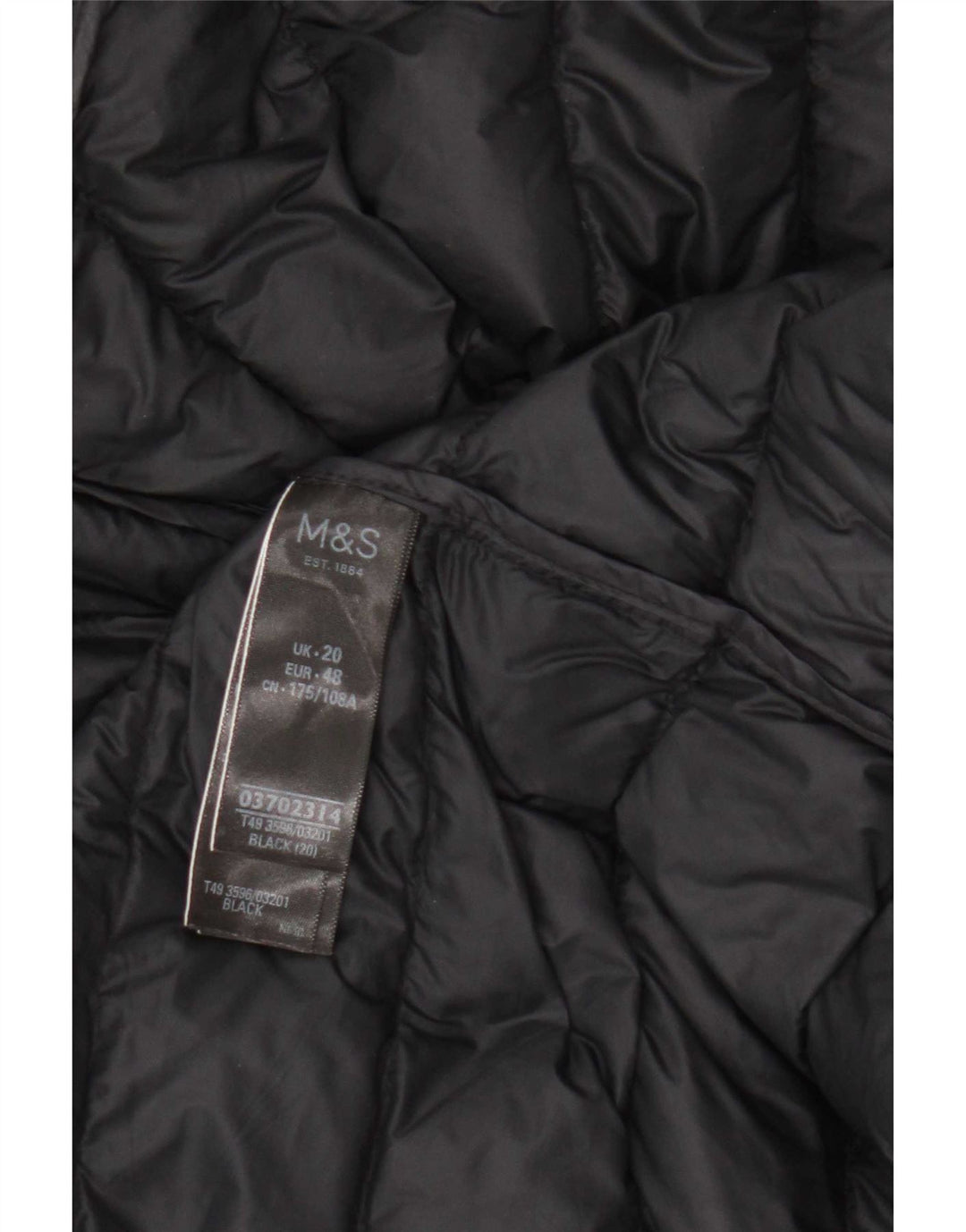 Marks & Spencer Dame Polstret Gilet UK 20 2XL Sort Polyamid