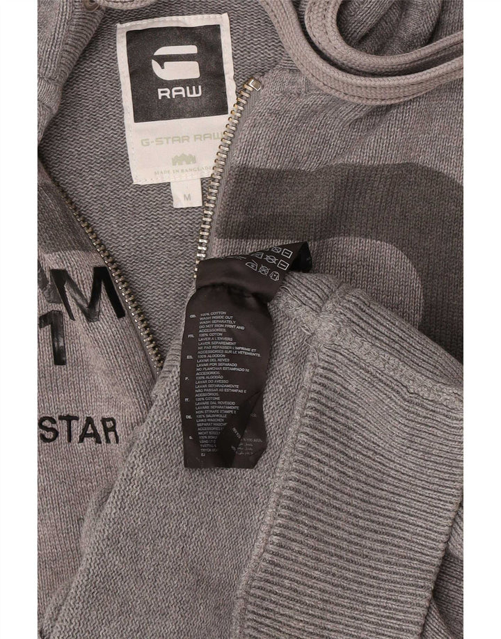 G-Star Herre Hætte grafisk cardigan sweater mellemgrå bomuld