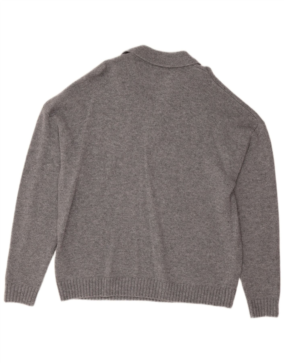 Reiss Herre Polo Neck Jumper Sweater Stor Grå Flecked Uld