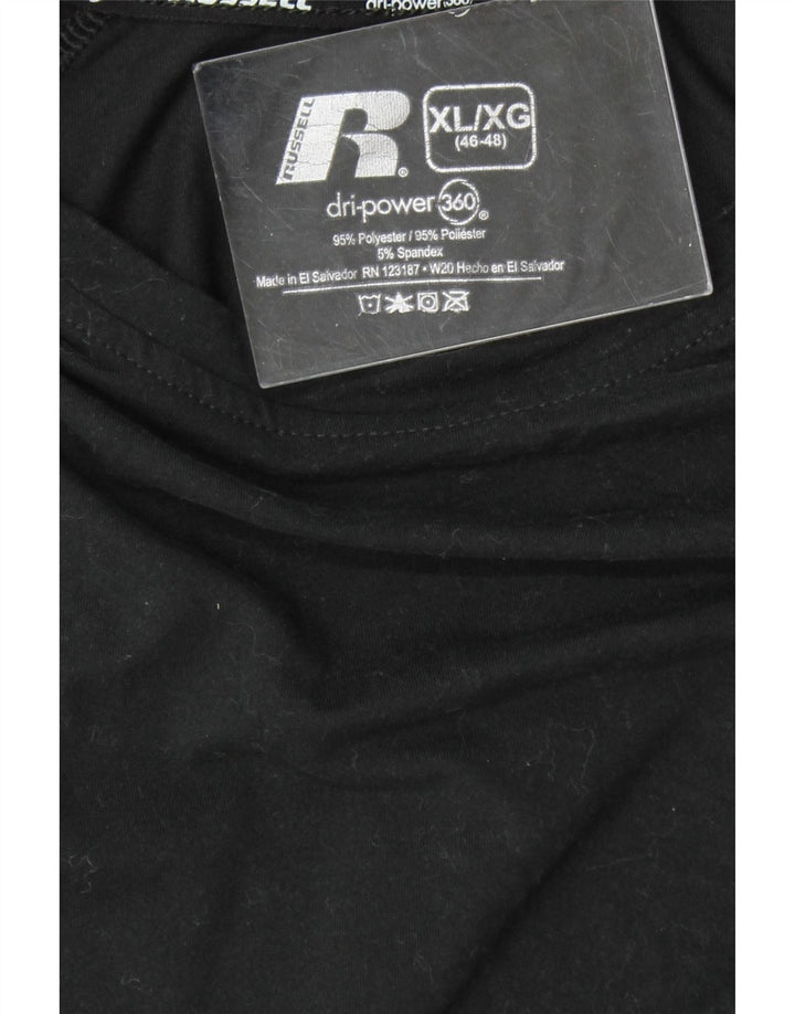 RUSSELL ATHLETIC Mens Top Long Sleeve UK 46/48 XL Black Polyester Vintage Russell Athletic and Second-Hand Russell Athletic from Messina Hembry 