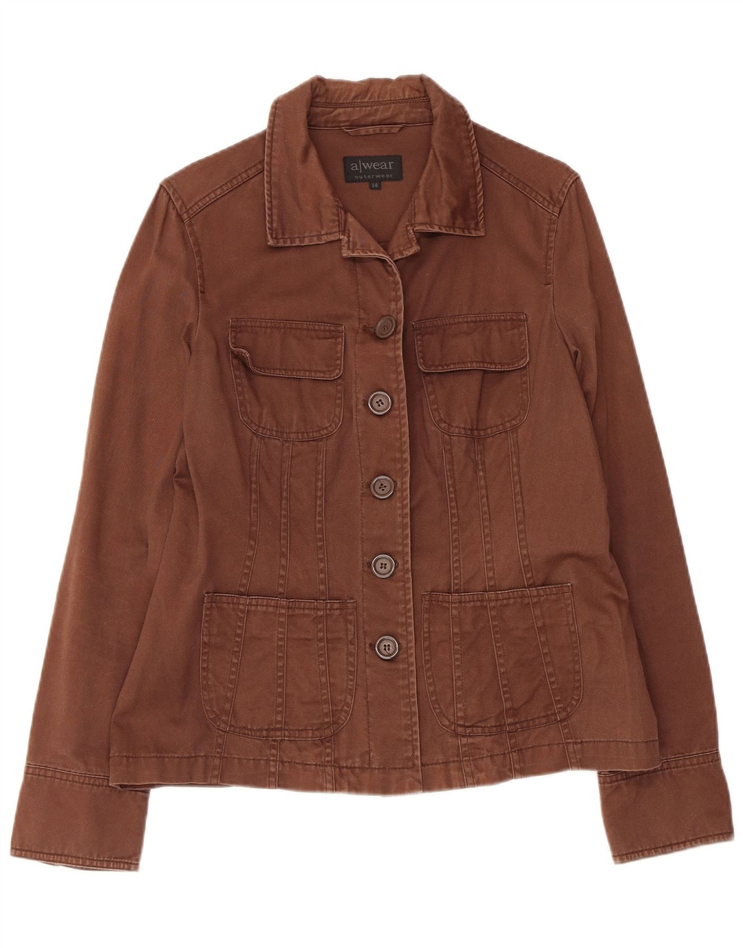 Awear Womens Utility Jacket UK 14 Medium Brown Bomuld