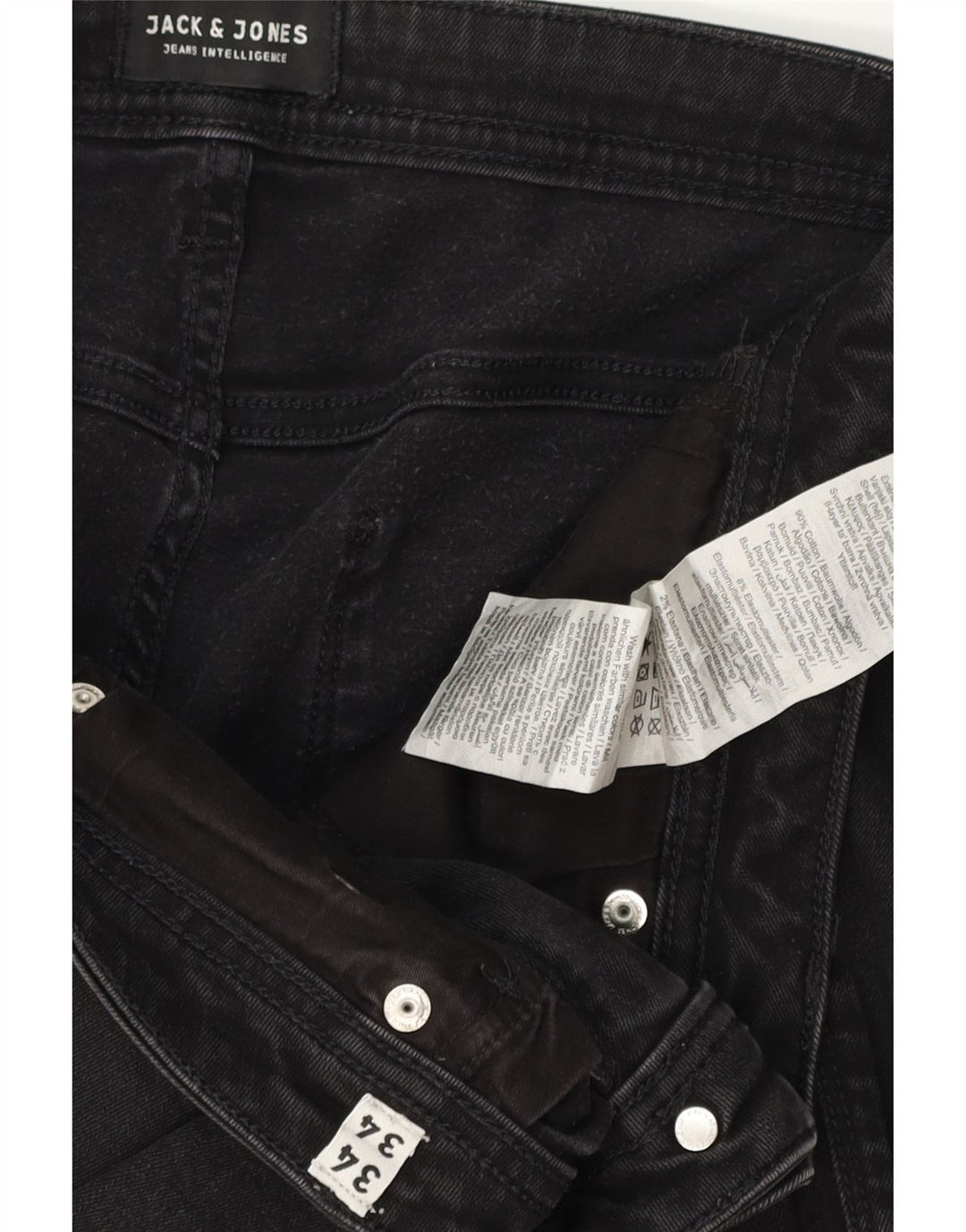 Jack & Jones Herre GLENN Slim Jeans W34 L34 Sort Bomuld