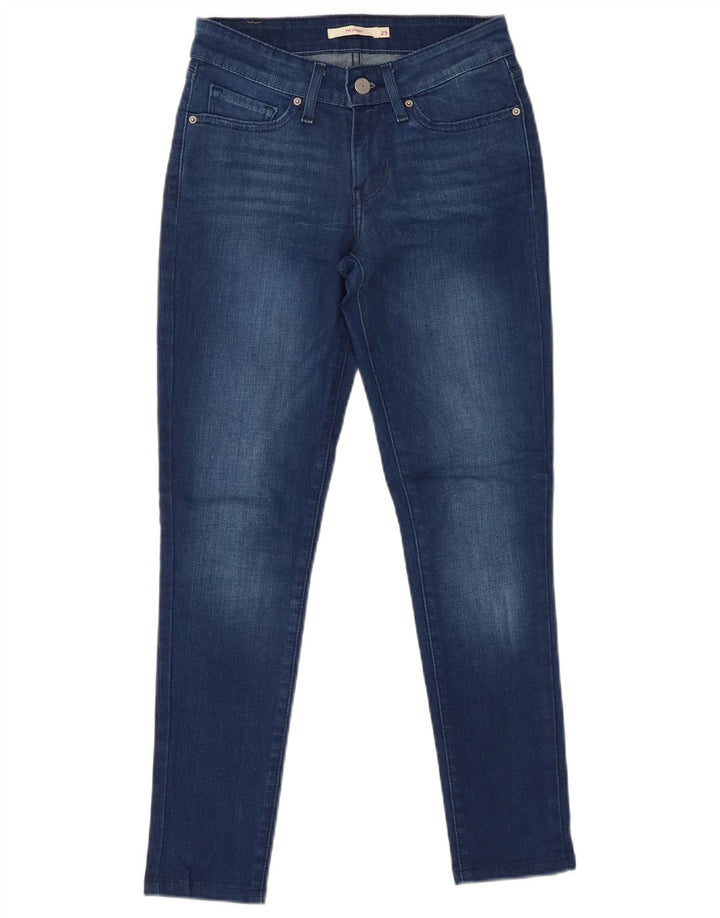 LEVI'S Dame 711 Skinny Jeans W25 L26 Blå Bomuld
