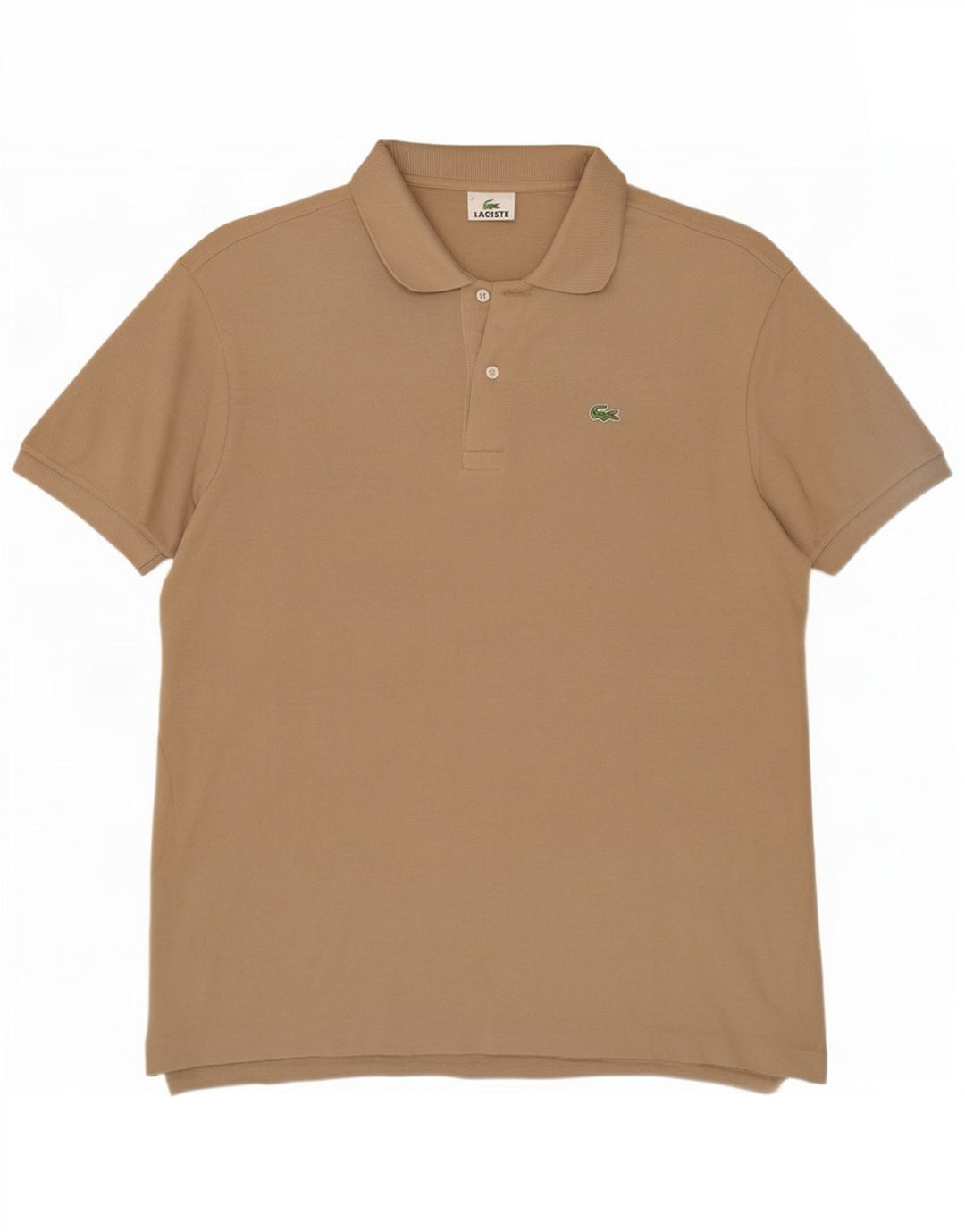 Lacoste Herre Regular Fit Polo Shirt Størrelse 7 2XL Beige Bomuld