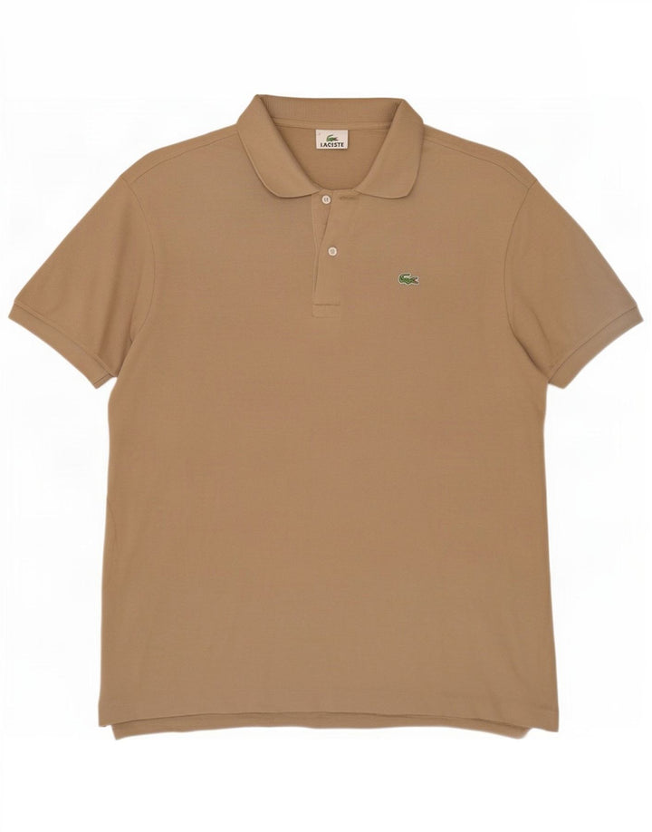 Lacoste Herre Regular Fit Polo Shirt Størrelse 7 2XL Beige Bomuld