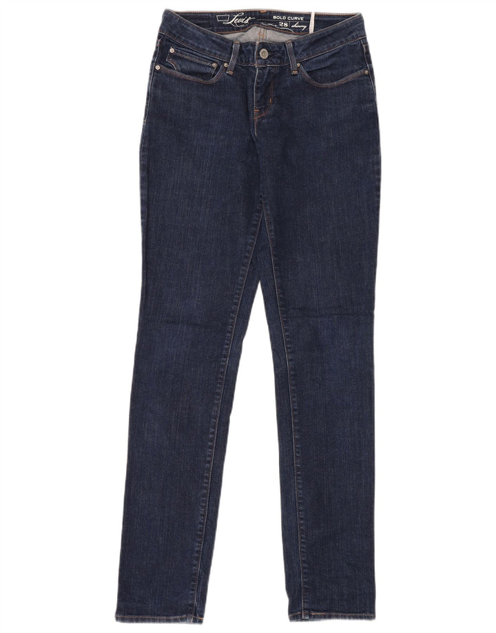 LEVI'S Dame Fed Curve Skinny Jeans W28 L34 Marineblå Bomuld