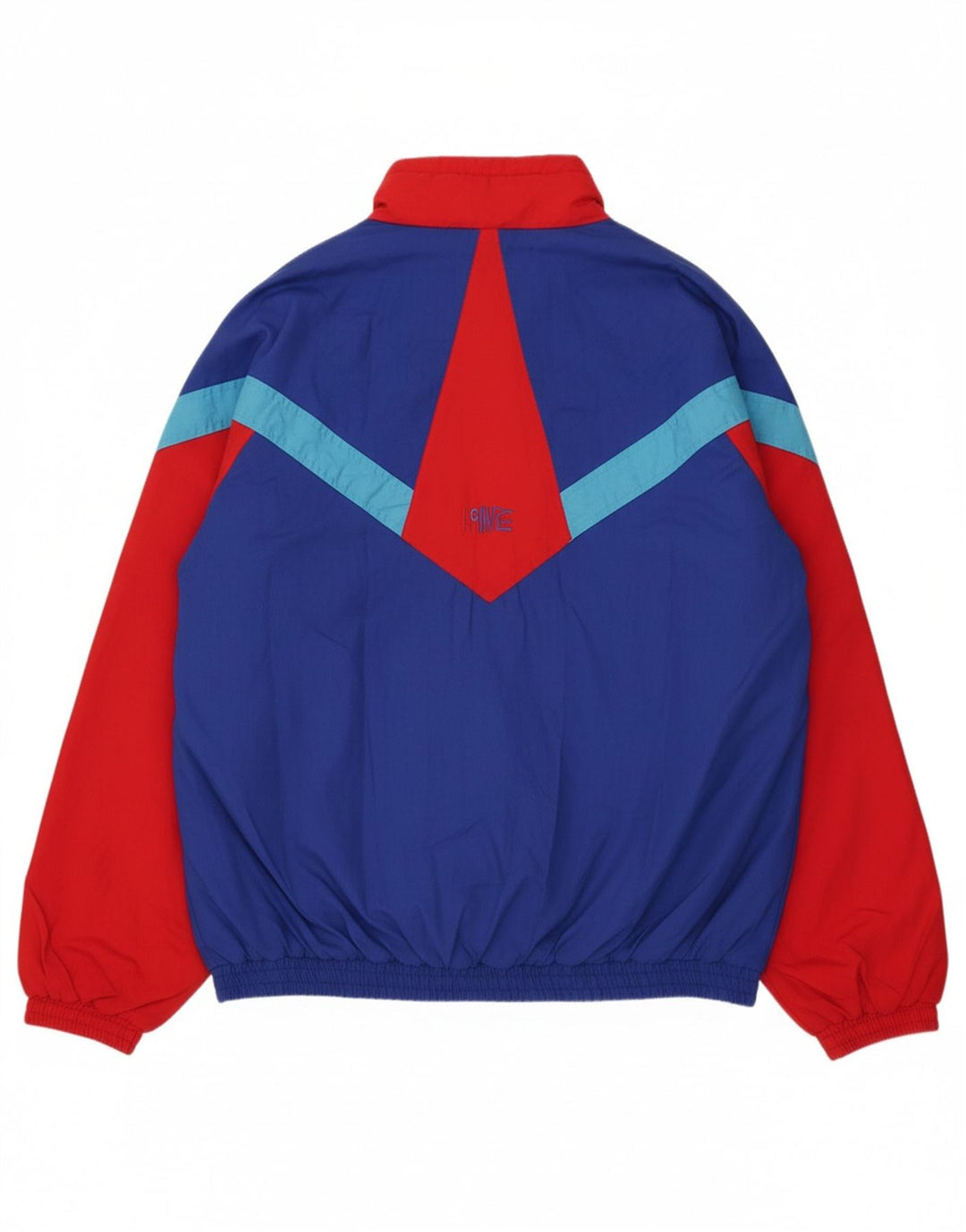 VINTAGE Mens Loose Fit Tracksuit Top Jacket  Medium Blue Colourblock