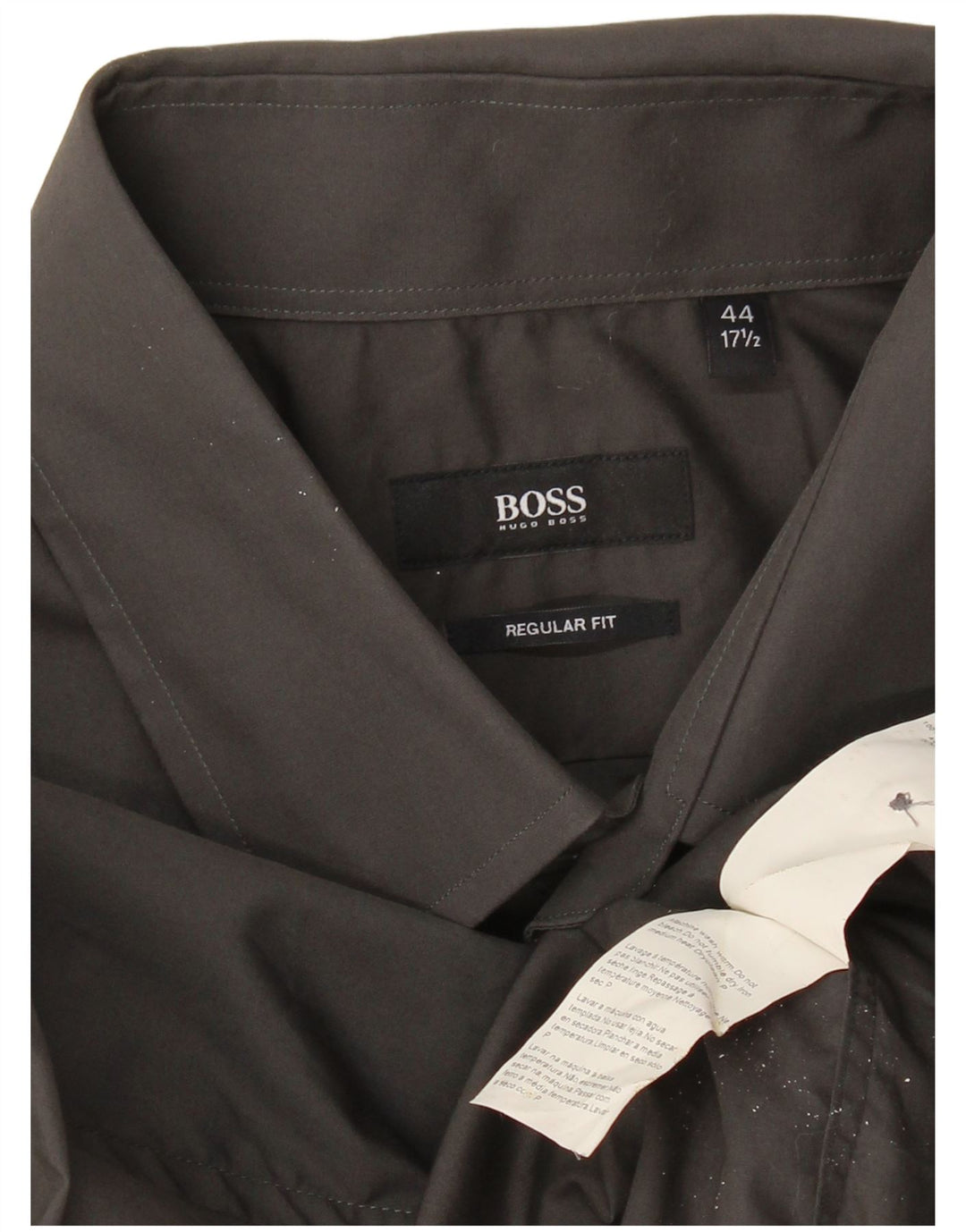 HUGO BOSS Herre Regular Fit skjorte str. 44 17 1/2 XL Grå Bomuld