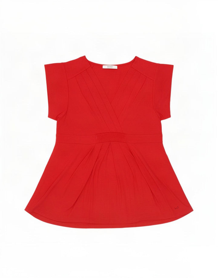Liu Jo Dame Bluse Top UK 14 Stor Rød Viscose