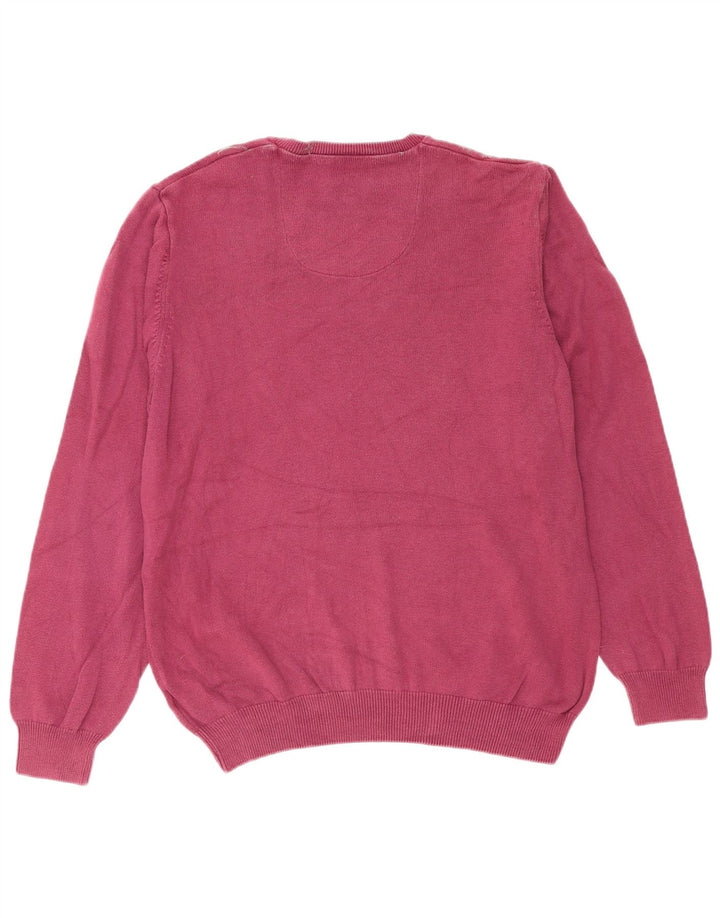 Marks & Spencer Herre Regular Fit V-hals sweater Stor Burgundy