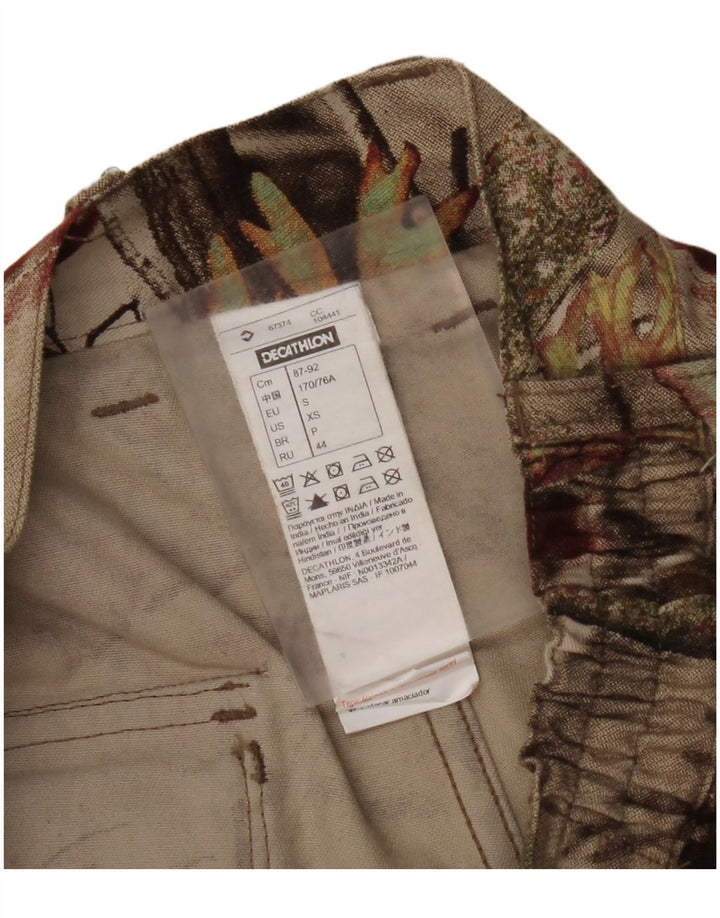 DECATHLON lige cargo bukser til kvinder Small W27 L30 Beige blomster bomuld