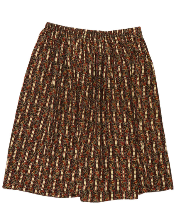 Vintage nederdel med høj talje til kvinder, UK 22/24 2XL W34 Khaki Blomster