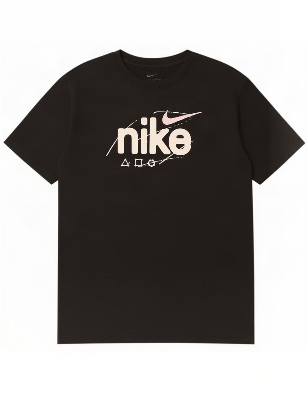 Nike grafisk T-shirt top til mænd, stor sort polyester