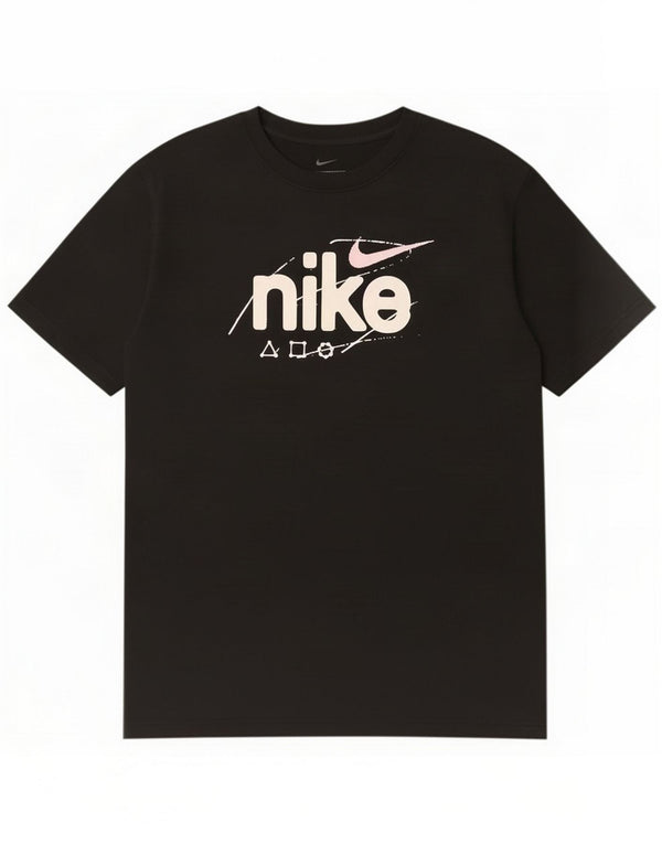 Nike Mens Graphic T-Shirt Top Large Black Polyester