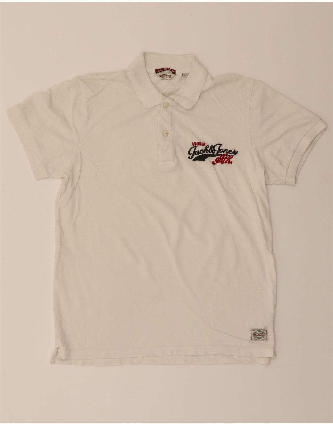 JACK & JONES Mens Polo Shirt Large White Cotton Vintage Jack & Jones and Second-Hand Jack & Jones from Messina Hembry 