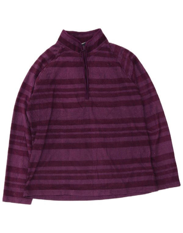 Mountain Warehouse Dame lynlås hals Fleece Jumper UK 20 2XL Lilla Stribet