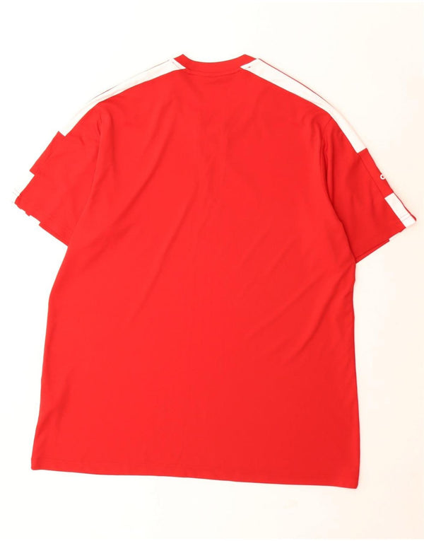 Adidas Herre Aeroready T-Shirt Top XL Rød Colourblock Polyester