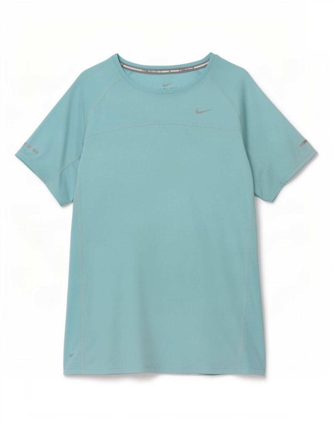 Nike Dame Dri Fit T-Shirt Top UK 10 Small Blue Polyester