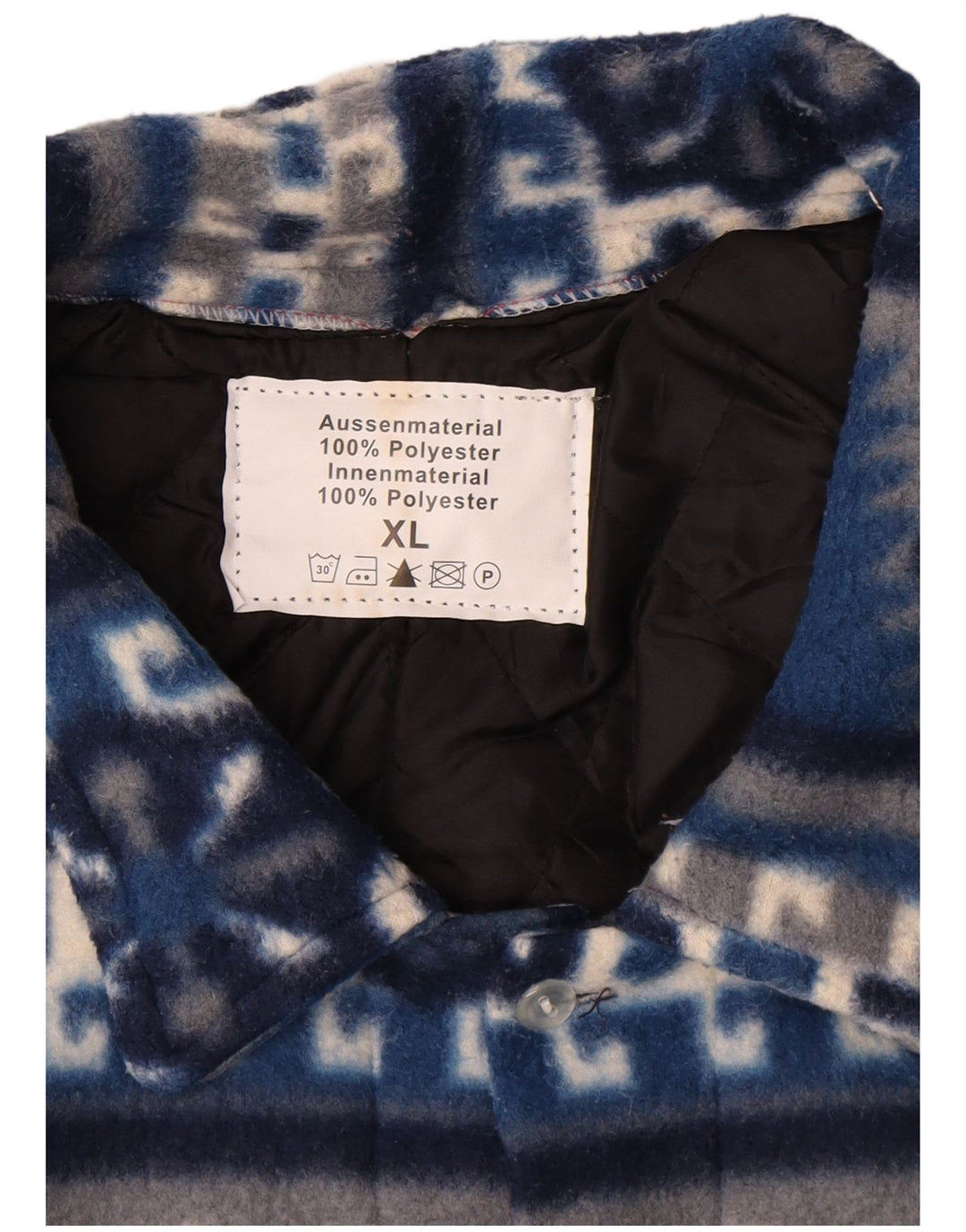 Vintage Lumberjack Flanell Shirt XL Blue Fair Isle Polyester til mænd