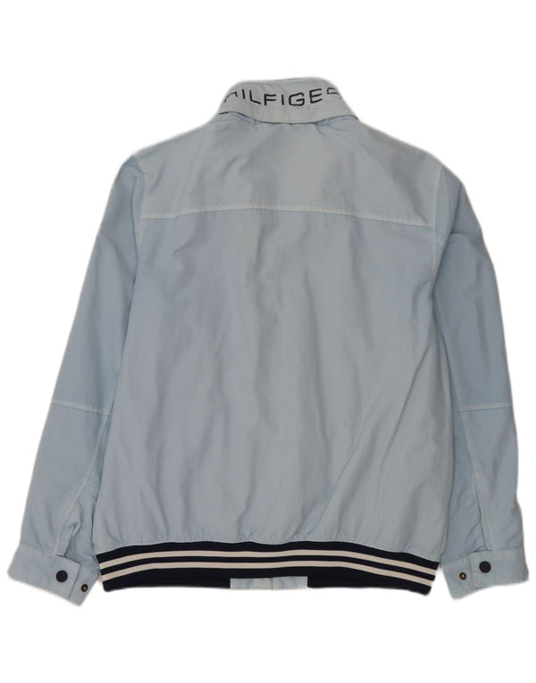 Tommy Hilfiger Herre Grafisk Hooded Bomber Jacket UK 40 Stor Blå Stribet