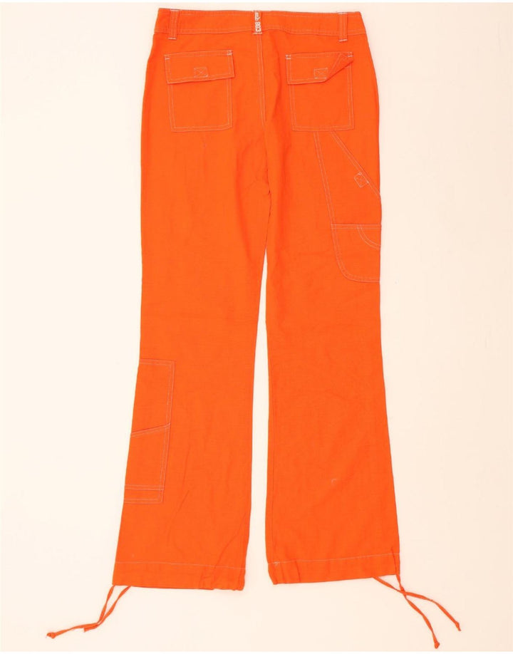 VINTAGE Womens Bootcut Cargo Trousers UK 14 Medium W32 L33 Orange Cotton Vintage Vintage and Second-Hand Vintage from Messina Hembry 