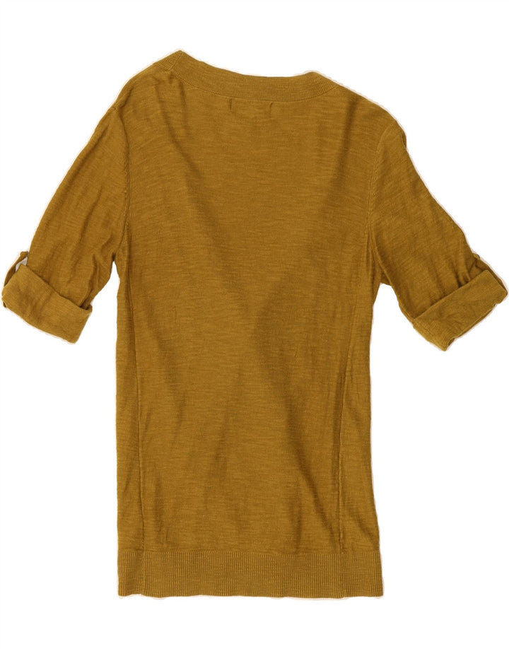 MOSSIMO Womens Short Sleeve Open Cardigan Sweater UK 14 Large Yellow Vintage Mossimo and Second-Hand Mossimo from Messina Hembry 