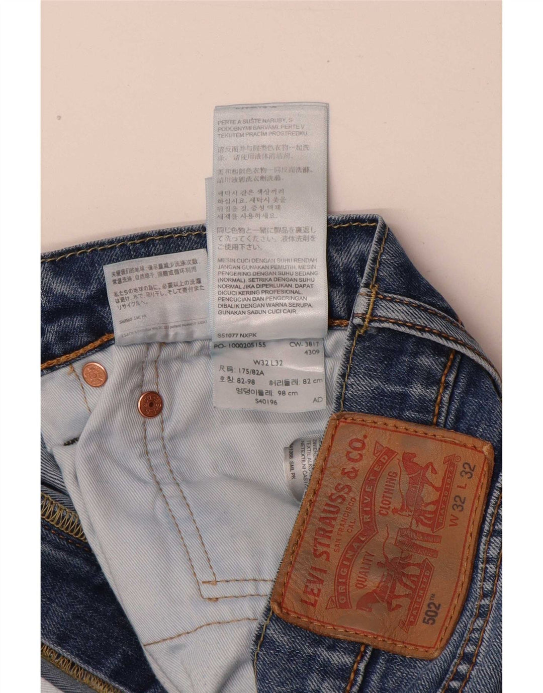 Levi's Herre 502 tilspidsede jeans W32 L32 blå bomuld