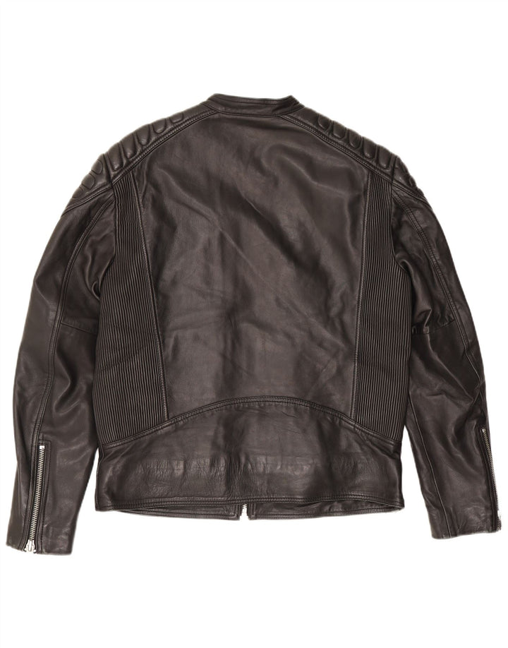 Superdry Biker-jakke i læder til mænd UK 42 XL Sort