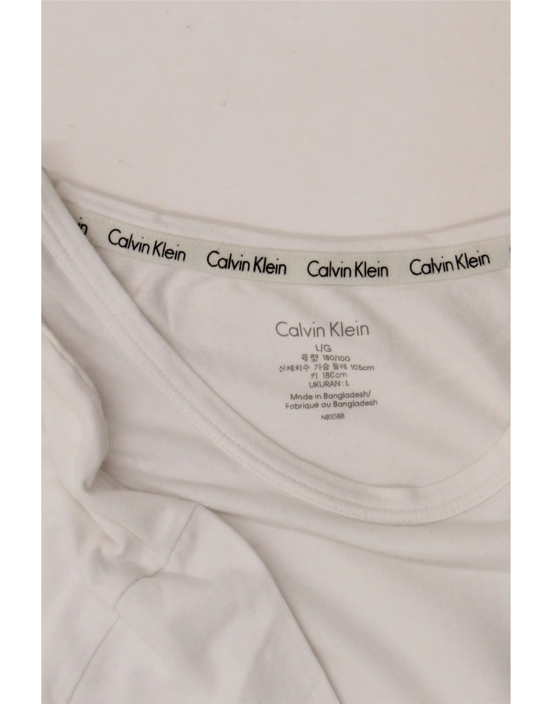 Calvin Klein Herre T-Shirt Top Stor Hvid