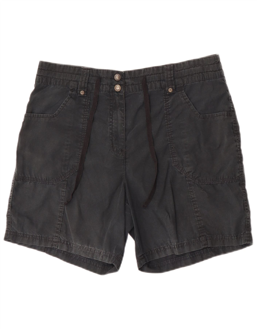 Marks & Spencer Kvinder Casual Shorts UK 12 Medium W31 Sort Bomuld