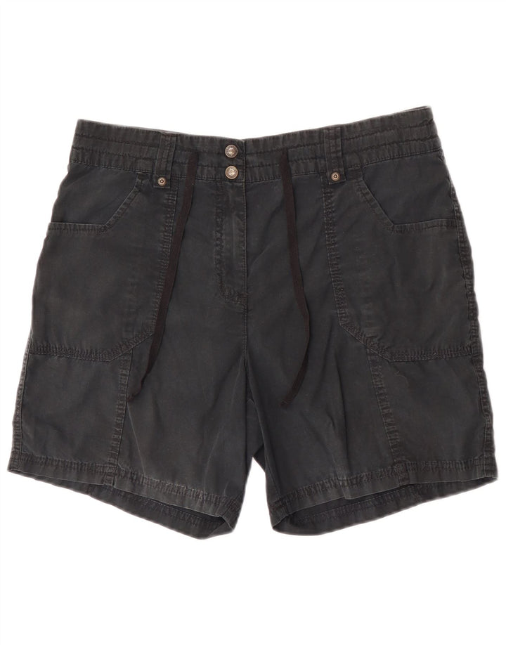 Marks & Spencer Kvinder Casual Shorts UK 12 Medium W31 Sort Bomuld