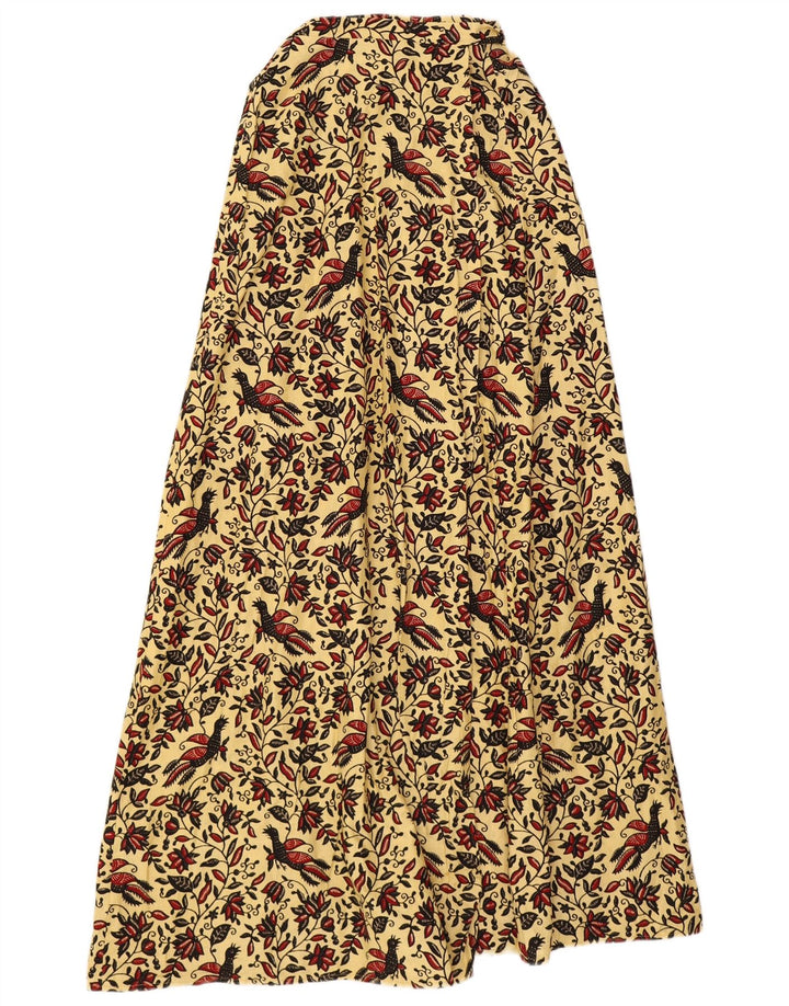 Vintage kvinders Maxi Wrap Nederdel W30 Medium Yellow Floral