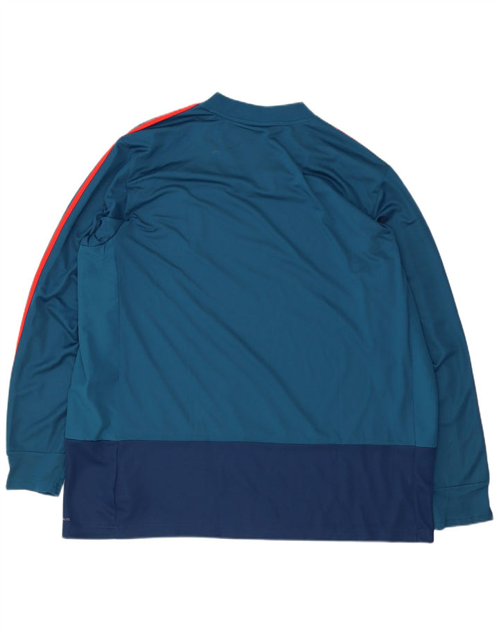 Adidas Herre Top Langærmet 3XL Blå Colourblock Polyester