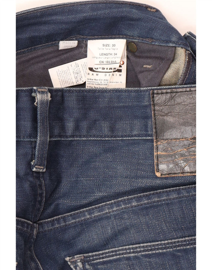 G-STAR Straight Jeans til mænd W33 L34 Blå Bomuld